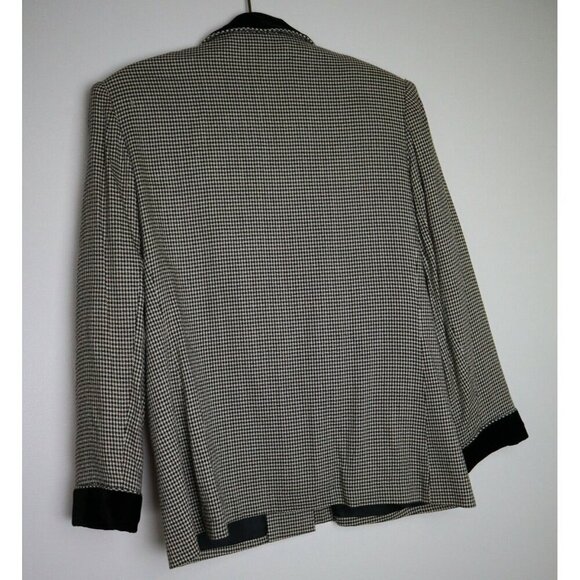 VINTAGE WOMEN'S BLACK & WHITE PLAID BLAZER JACKET - WILROY SPORT - SIZE 10 - Picture 4 of 6